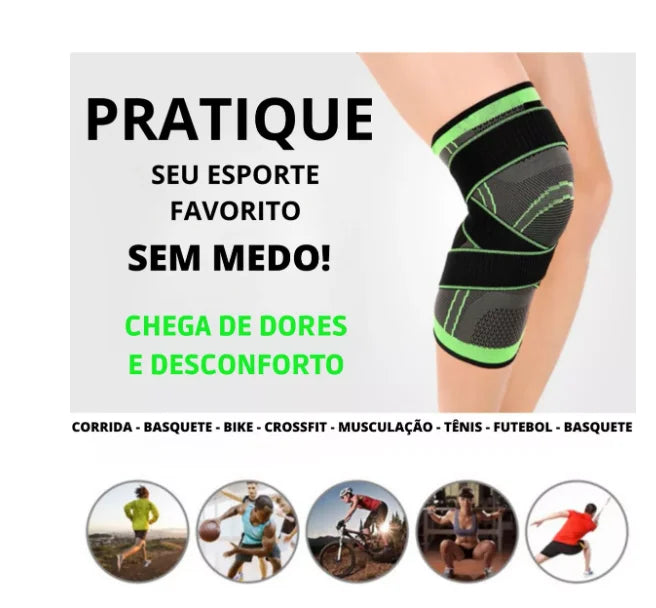 Joelheira de Compressão com Tiras Cruzadas