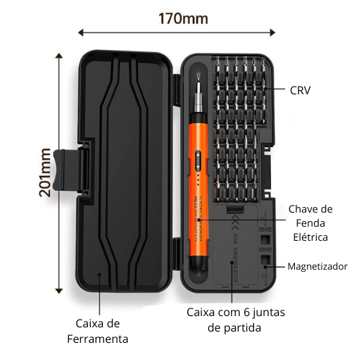 Conjunto de Chave de Fenda Elétrica