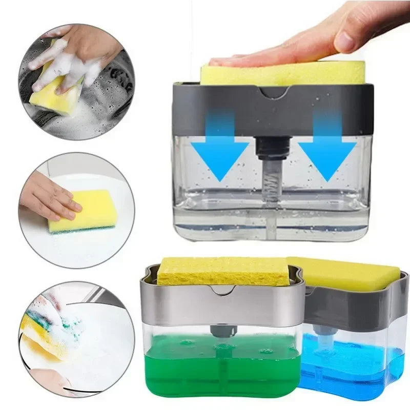 Dispensador de Detergente com Suporte para Esponja